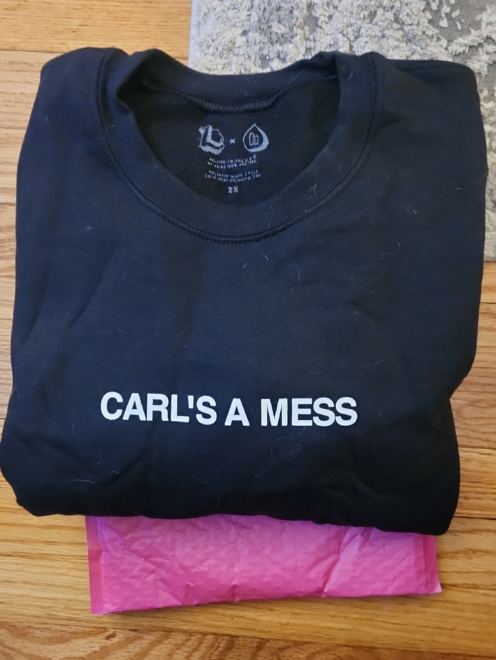 Loverboy Authentic Black Graphic Crew "CARL'S A MESS"